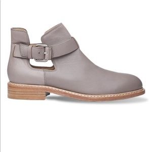 NWT Liebeskind Gray Buckle Leather Ankle Boot